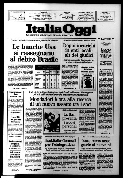 Italia oggi : quotidiano di economia finanza e politica